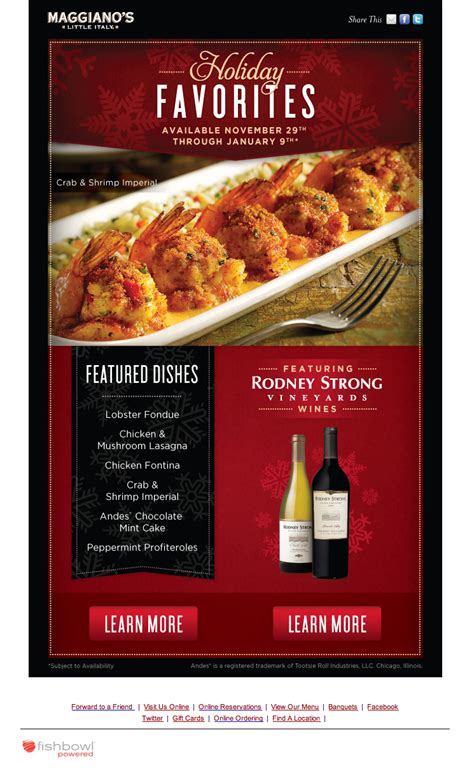2023 <b>Maggiano’s</b> Holiday <b>Maggiano’s</b> menu features both classic and contemporary recipes like pastas, salads, steaks, seafood, regular chef specials, and specialty desserts. . Is maggianos open on christmas